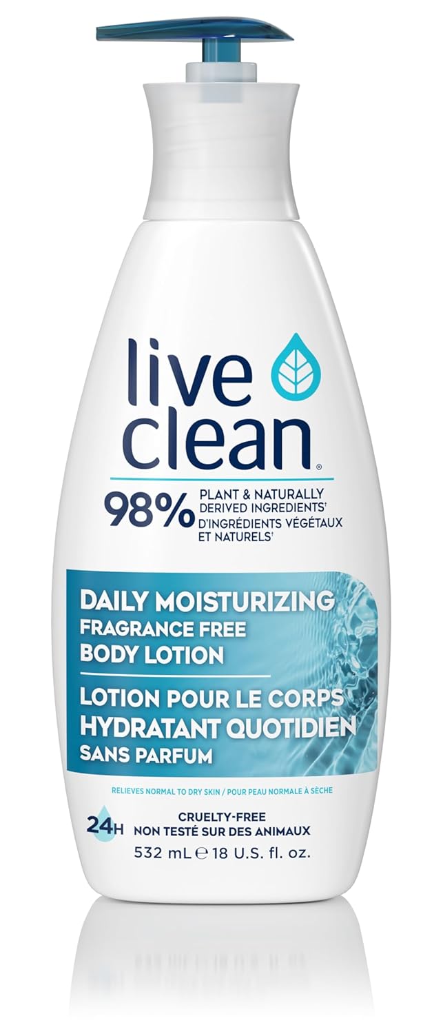 Live Clean Daily Moisturizing Body Lotion Fragrance Free 18 Fl Oz