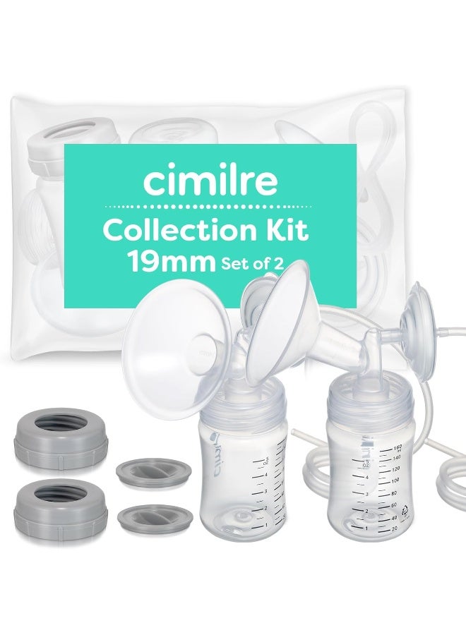 Cimilre 19MM Breast Milk Collection Kit, Double Pumping Breast Milk Collector Kit - Image 1