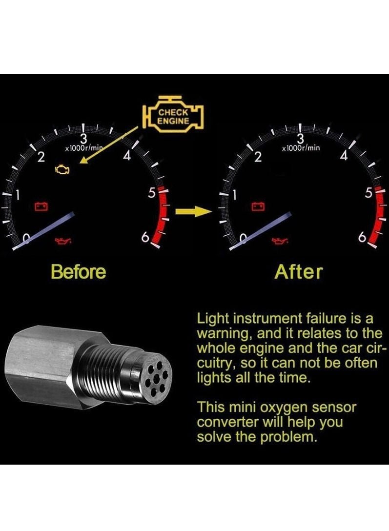 Generic Car Universal O2 Oxygen Sensor Spacer Car Exhaust Oxygen Sensor Engine Light Adapter Bung Catalytic Converter Fix oxygen sensor extender, 180 Degree oxygen sensor extender  - Image 2