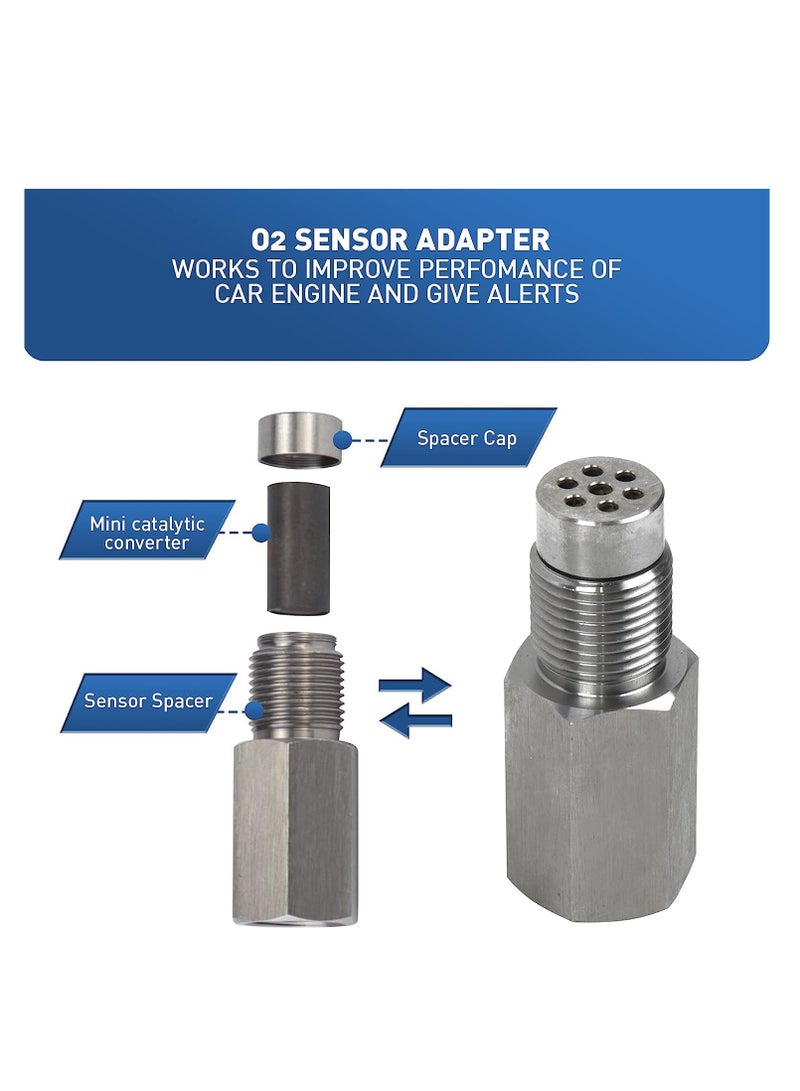 Generic Car Universal O2 Oxygen Sensor Spacer Car Exhaust Oxygen Sensor Engine Light Adapter Bung Catalytic Converter Fix oxygen sensor extender, 180 Degree oxygen sensor extender  - Image 5