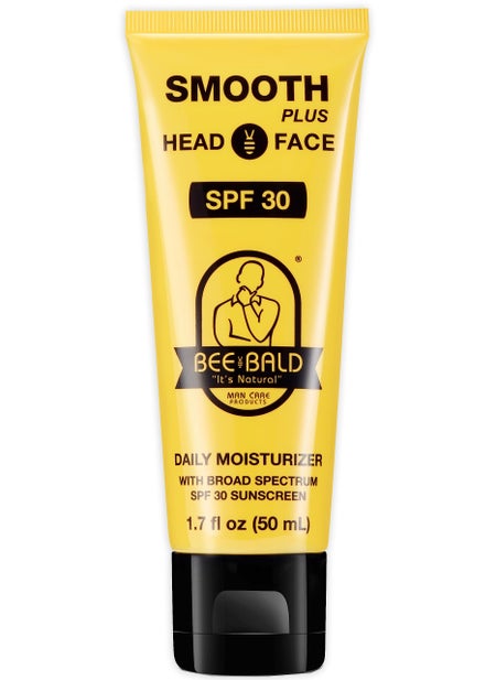 Bee Bald Bee Bald SMOOTH PLUS Head & Face Moisturizer with SPF 30 Sunscreen Lotion Protecting Skin From Harmful UVA/UVB Rays While Hydrating, Moisturizing and Toning, 1.7 Fl Oz 