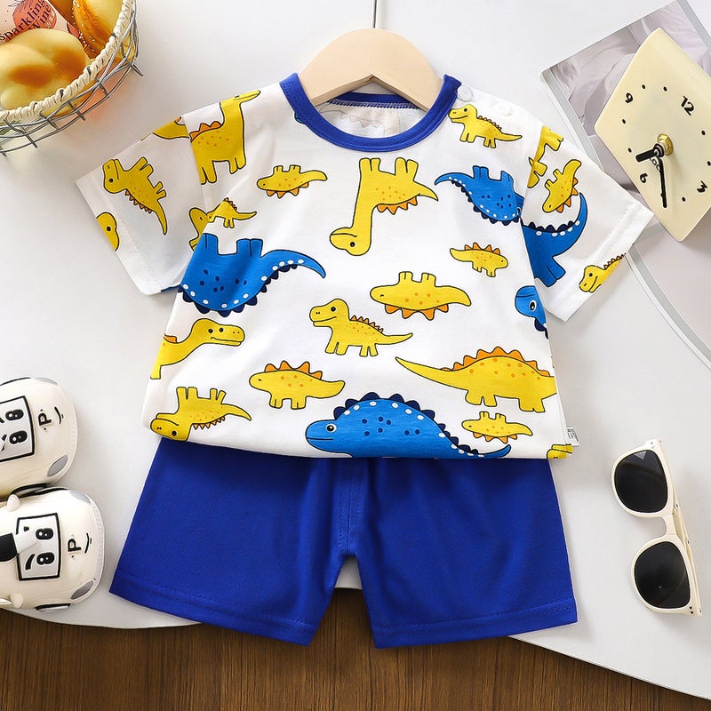 Children'S Short-Sleeved Suit Pure Cotton Korean Style Boys' Shorts Thin Children'S Clothing Girls' Summer Clothing - Image 4