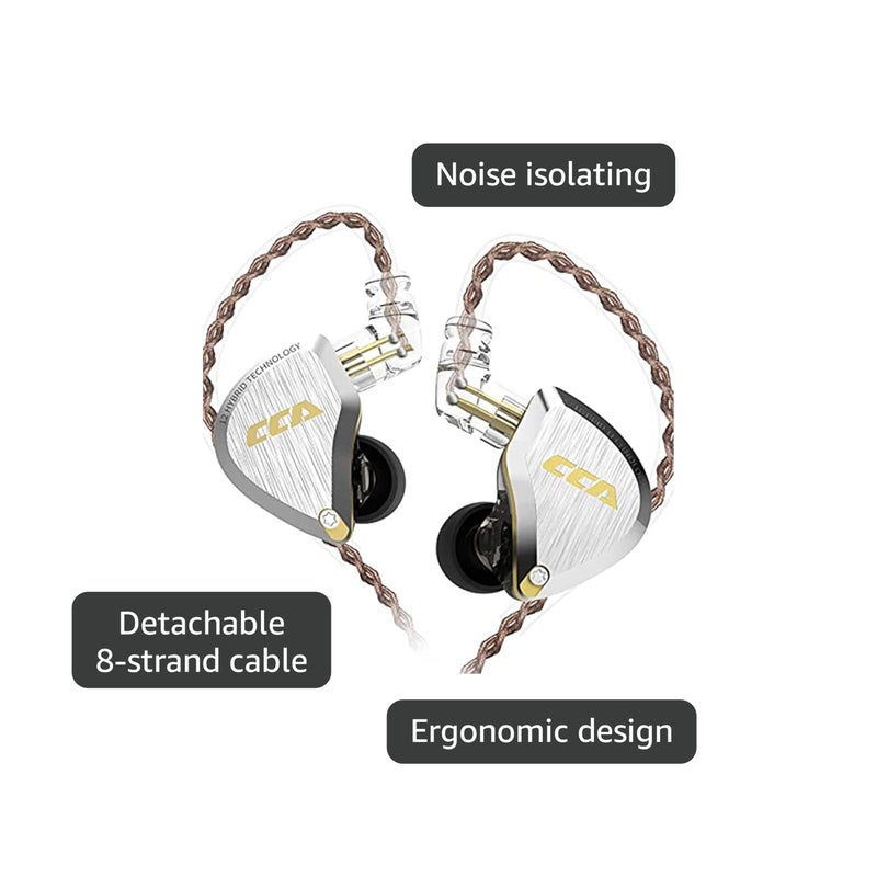 CCA C12 in Ear Monitor Headphones 5BA 1DD Hybrid HiFi IEM Earphones Noise Isolating Stereo Wired Earbuds for Musicians Audiophile Singers DJ - Image 4