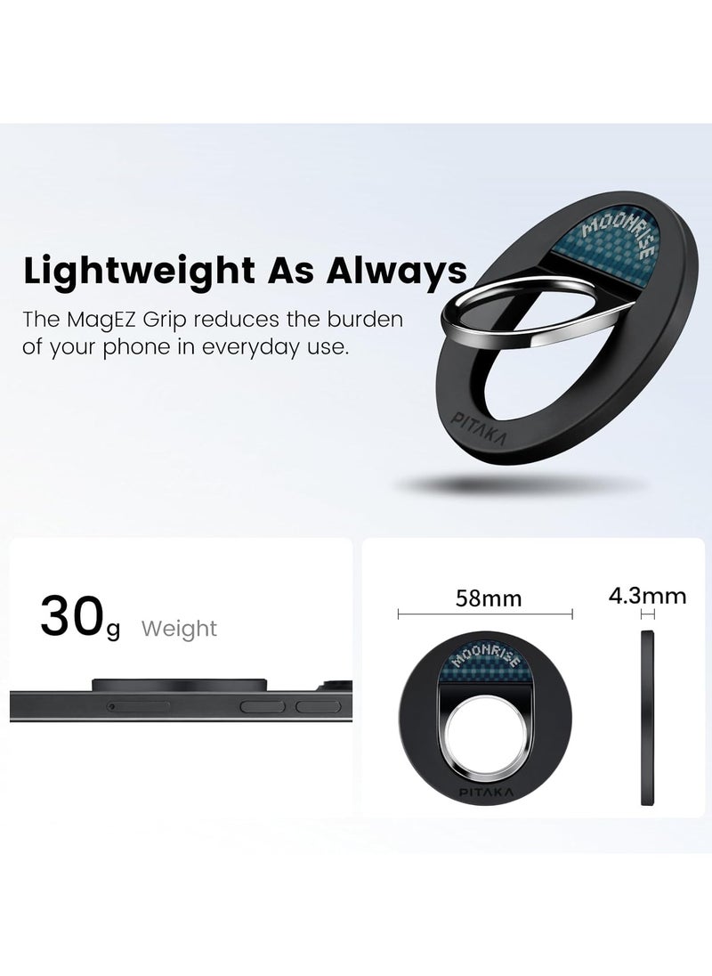 PITAKA - PITAKA Ultra Slim Case for iPhone 16 Pro Max with MagSafe Phone Ring Holder Premium Caseless Look Protective Case Crafted from Durable 600D Aramid Fiber, Ultra-Thin & Lightweight, Scratch-Resistant with Enhanced 3D Grip - Moonrise - Image 1