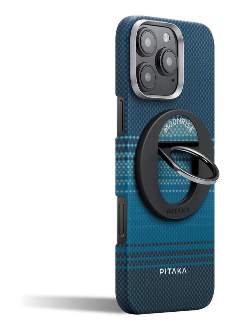 PITAKA - PITAKA Ultra Slim Case for iPhone 16 Pro Max with MagSafe Phone Ring Holder Premium Caseless Look Protective Case Crafted from Durable 600D Aramid Fiber, Ultra-Thin & Lightweight, Scratch-Resistant with Enhanced 3D Grip - Moonrise - Image 1