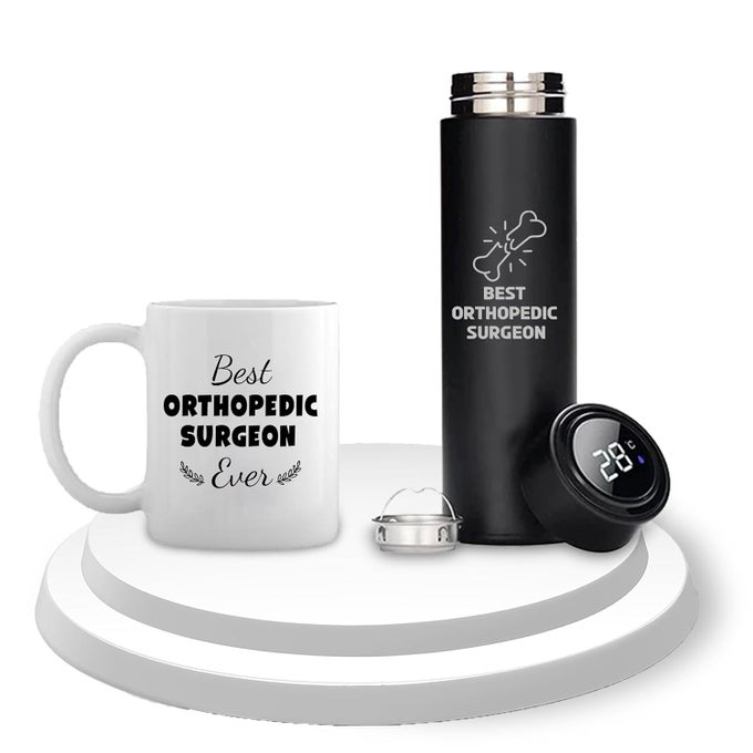 GIFTS BOTTLE WITH ORTHOPEDIC LOGO ORTHOPEDIC DOCTOR THEME MUG IDEAL BIRTHDAY OFFICE INAUGURATION OR CEREMONY GIFTS FOR ORTHOPEDIC SURGEONS DOCTORS MEDICAL PROFESSIONALS DRINKWARE COMBO