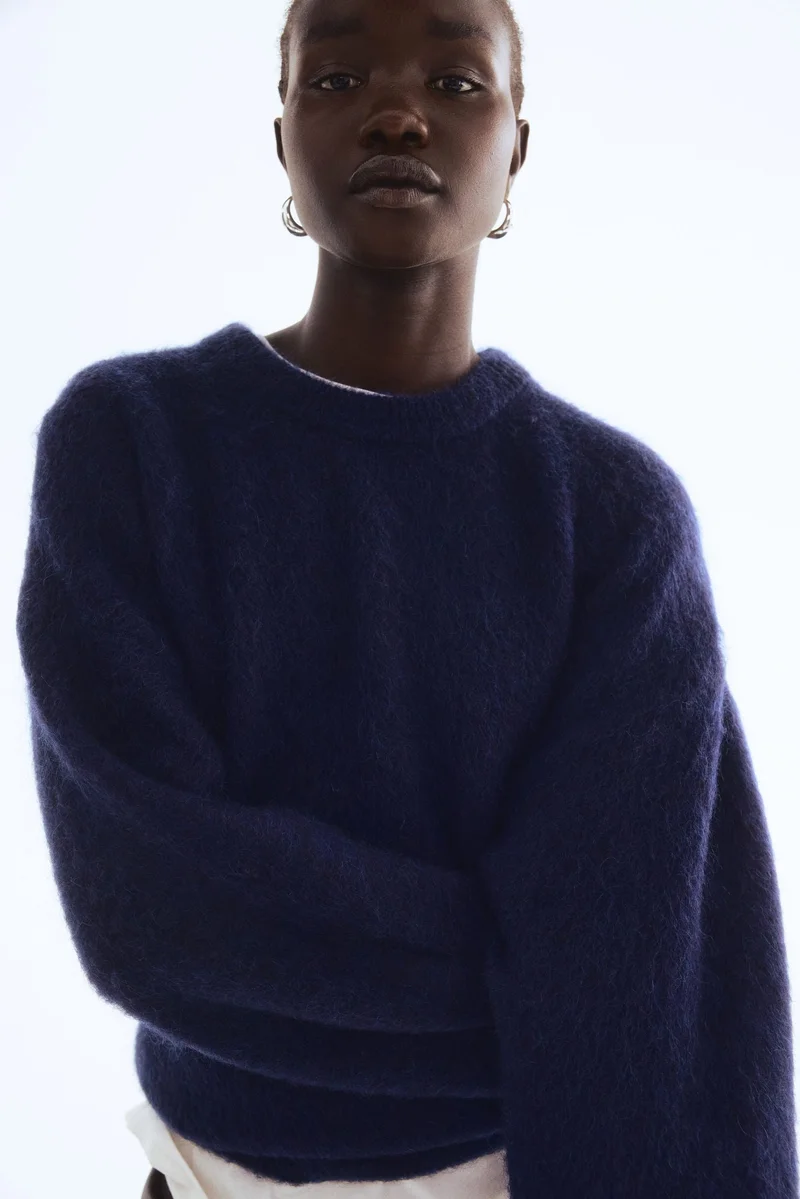 اتش اند ام كنزة فضفاضة من مزيج الموهير