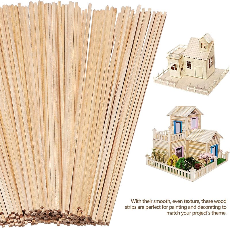 TIDTALEO 150Pcs Hardwood Wood Sticks Square Dowels Unfinished Wood Craft Sticks for DIY Projects and Model Making Supplies - Image 3