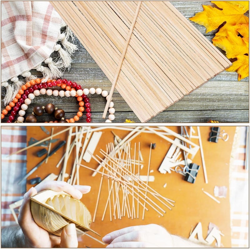 TIDTALEO 150Pcs Hardwood Wood Sticks Square Dowels Unfinished Wood Craft Sticks for DIY Projects and Model Making Supplies - Image 4