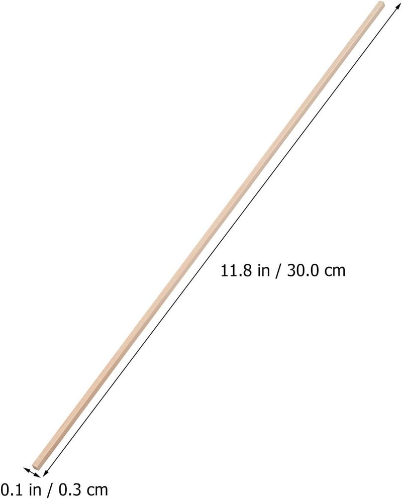 TIDTALEO 150Pcs Hardwood Wood Sticks Square Dowels Unfinished Wood Craft Sticks for DIY Projects and Model Making Supplies - Image 2