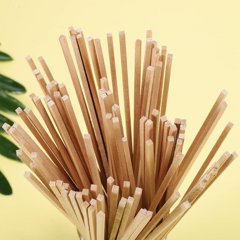 TIDTALEO 150Pcs Hardwood Wood Sticks Square Dowels Unfinished Wood Craft Sticks for DIY Projects and Model Making Supplies - Image 5