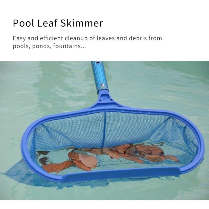 Pool Leaf Rake: Blue Sturdy Metal Frame Fine Mesh Net - Heavy Duty Load Capacity Lightweight Structure for Swimming Pool Pond Tub Maintenance - Image 2