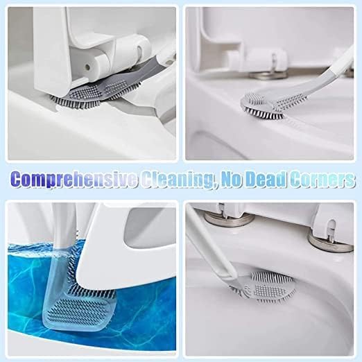 BLUEONE Plastic Toilet Cleaner Brush Head Flexible Deep Cleaning Silicone Material for Quick&Easy for Home,Kitchen,Western&Indian Toilets,Bathroom&Wash Basin - Image 5