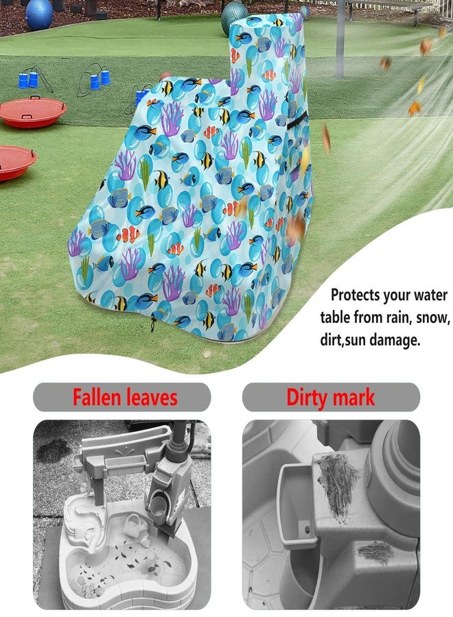 Sobana Kids Water Table Cover for Pump & Splash Discovery Pond Water Table,Waterproof Dust Proof Anti-UV Outdoor Kids Water Sensory Table Pool Covers(Cover only,Ocean World) - Image 4