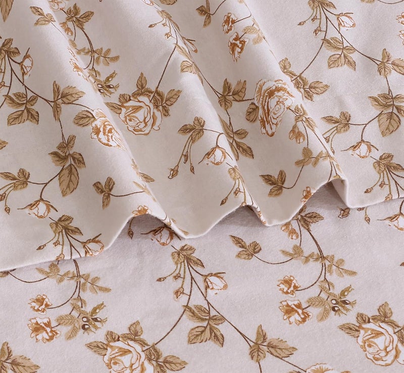 RUVANTI Flannel Sheets Full Size - 100% Cotton Double Brushed Bed Sheets Set, Deep Pockets 16 Inches, All Seasons Breathable & Extra Soft Full Sheets, Warm & Cozy, 4 Piece, Dazzale - Image 5