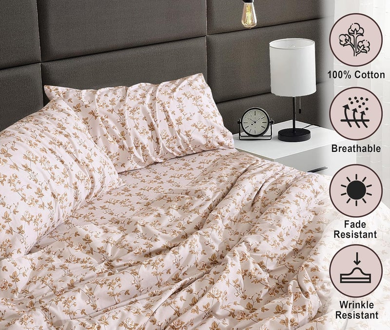 RUVANTI Flannel Sheets Full Size - 100% Cotton Double Brushed Bed Sheets Set, Deep Pockets 16 Inches, All Seasons Breathable & Extra Soft Full Sheets, Warm & Cozy, 4 Piece, Dazzale - Image 3