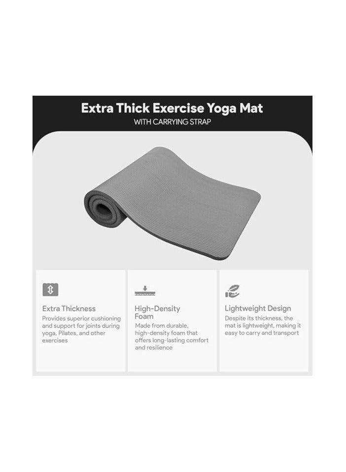 Generic Premium Yoga Mat Extra Thick 15mm - High Density Non-Slip Exercise Mat for Yoga, Pilates, Home & Gym Workouts  - Image 2