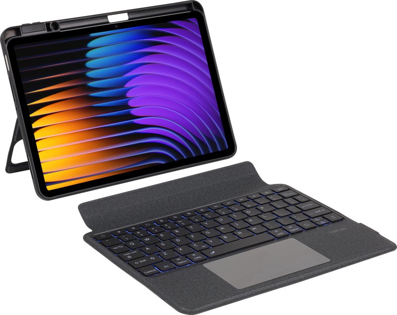 RTSY Kickstand Combo Keyboard case for Xiaomi Mi Pad 8/7/7 Pro (11.2")-2026/2025/2024 with 7-Color Backlit,Multi-Touch Trackpad,Dual Orientation,Magnetic Detachable Bluetooth Keyboard Cover,Pen Holder - Image 3