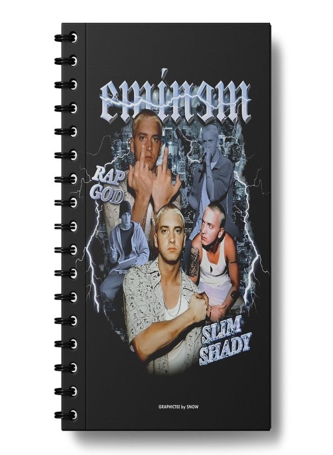 zenithink Eminem Wiro Journal Notebook | 80 gsm Paper With 350GSM Hard Cover | Single Ruled | Pages - 160 | A5 Size | Wiro Binding | Versatile for School, Home & Office | Pro & Student-Friendly | - Image 1