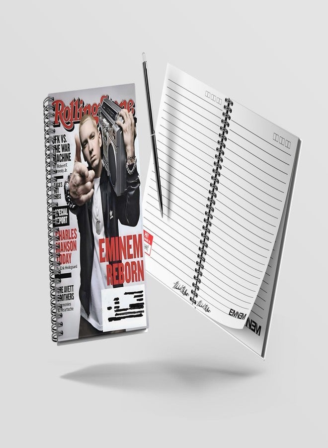 zenithink Eminem Wiro Journal Notebook | 80 gsm Paper With 350GSM Hard Cover | Single Ruled | Pages - 160 | A5 Size | Wiro Binding | Versatile for School, Home & Office | Pro & Student-Friendly | - Image 4