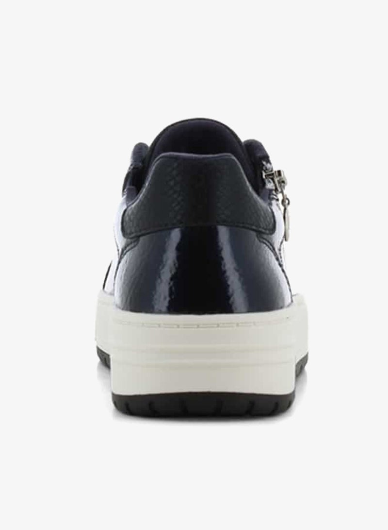 SJ Women's Solid Shoes with Lace-Up Closure and Zip Detail - Image 3
