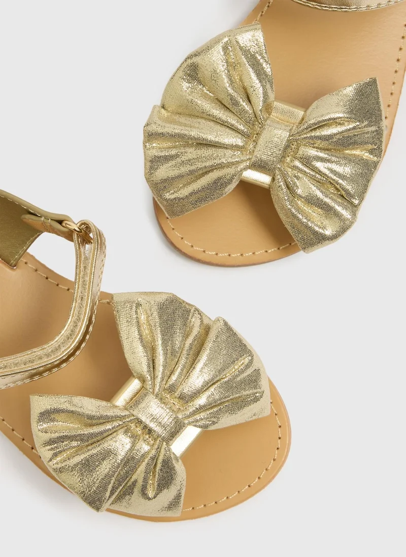 Matalan Girls Gold Bow Sandals