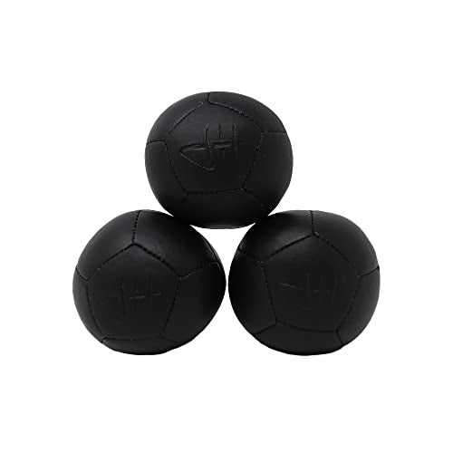 Zeekio  Josh Horton Pro Series Juggling Balls  Professional  for All Levels  Ages Millet Filled  12 Panel Synthetic Leather Ball Durable  128 Grams 67mm Wide  Set of 3 Black - Image 1