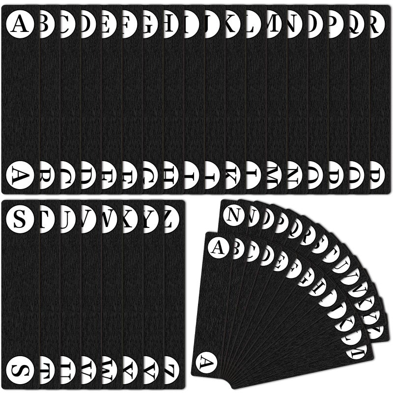 Chivertion 26 Pcs Library Alphabet Book Dividers Wooden Vinyl Record Organizer Separators 26 Alphabetical A-z Dividers Bookshelf Markers for Shelves Cds, Albums, Books (Black) - Image 2