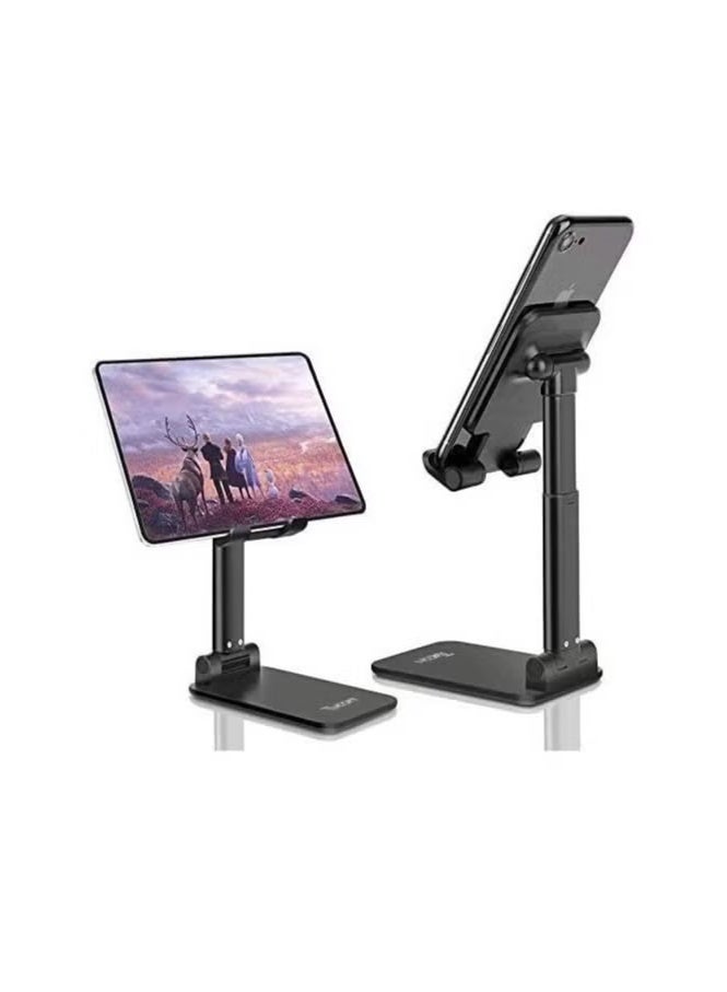 vesus Cell Phone Stand Adjustable Foldable Desktop Tablet Stand Holder | Universal Mobile Phone Stand for Desk | Double Adjustable Phone Holder Compatible with iPhone, Android, iPad, Tablet | Foldable Phone Dock with Anti-Slip Base - Image 5