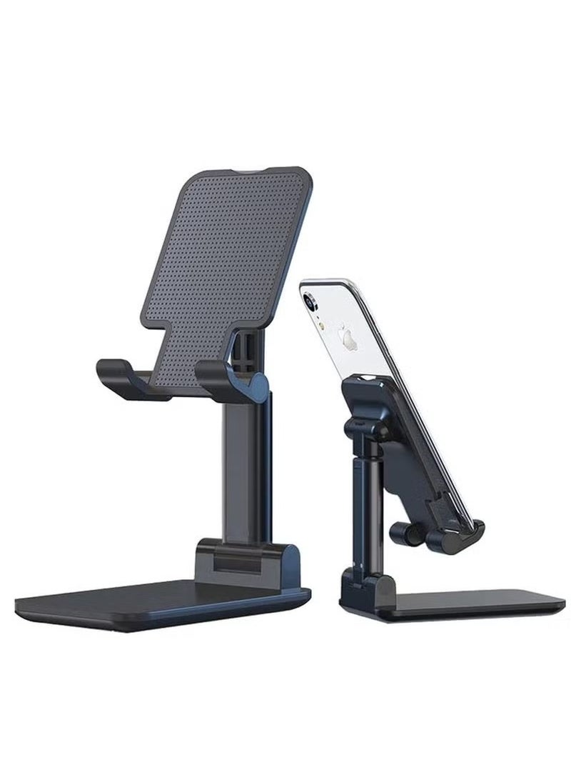 vesus Cell Phone Stand Adjustable Foldable Desktop Tablet Stand Holder | Universal Mobile Phone Stand for Desk | Double Adjustable Phone Holder Compatible with iPhone, Android, iPad, Tablet | Foldable Phone Dock with Anti-Slip Base - Image 1