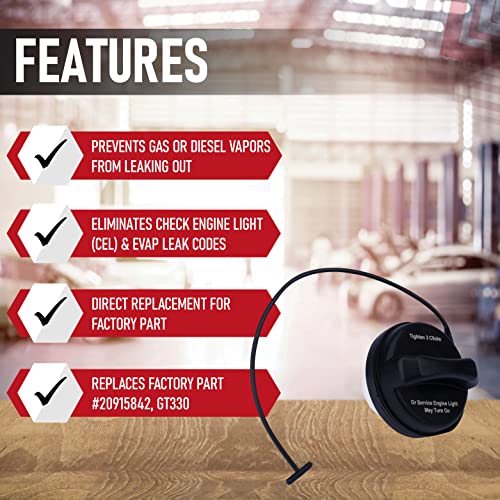 AA Ignition Replacement Fuel Tank Gas Cap - Fits Chevy, GMC, Cadillac - Enclave, Escalade, Avalanche, Silverado, Sierra, Yukon, Tahoe, Traverse - Replaces GT330 - Image 2