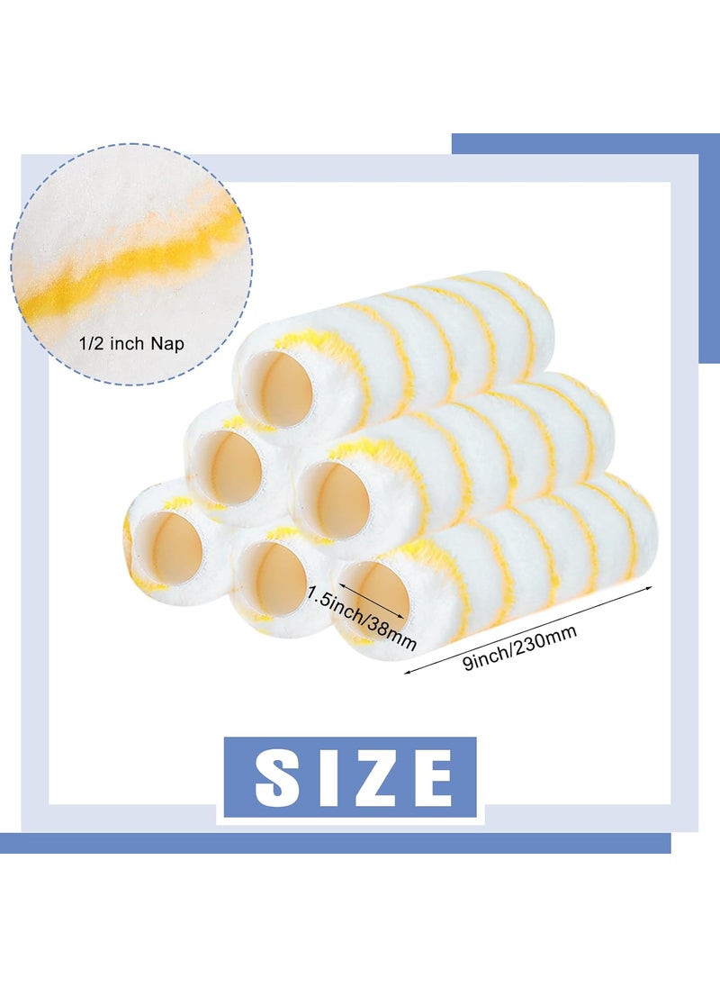 Qunclay 12 Pcs 9 x 12 Inch Paint Roller Covers Microfiber Paint Rollers Large Paint Roller Covers Shedless Covers for Paint Rollers Wall Painting Supplies for Most Surfaces Paints and Stains  - Image 2