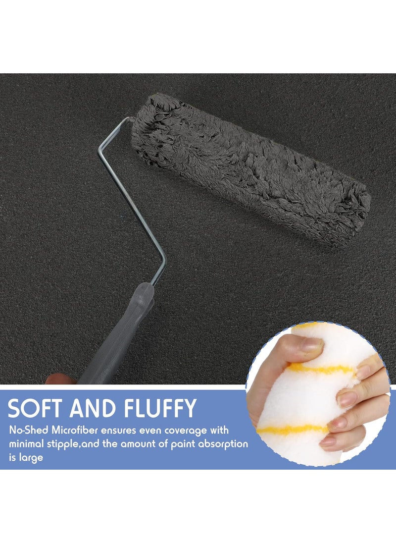 Qunclay 12 Pcs 9 x 12 Inch Paint Roller Covers Microfiber Paint Rollers Large Paint Roller Covers Shedless Covers for Paint Rollers Wall Painting Supplies for Most Surfaces Paints and Stains  - Image 3