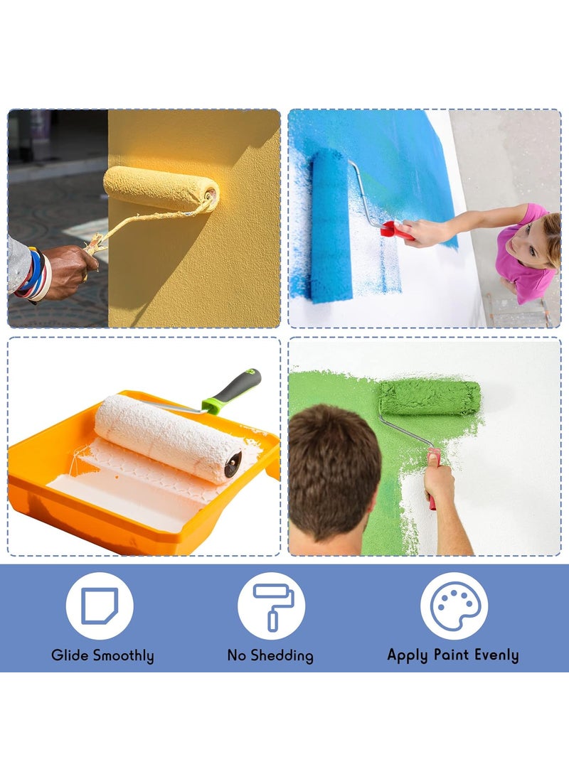 Qunclay 12 Pcs 9 x 12 Inch Paint Roller Covers Microfiber Paint Rollers Large Paint Roller Covers Shedless Covers for Paint Rollers Wall Painting Supplies for Most Surfaces Paints and Stains  - Image 4