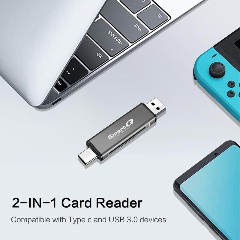 SmartQ C350 USB C sd card reader and USB 3.0 Super Speed Memory Card adapter for MicroSDXC and SDHC Card, SD, SDXC, SDHC, SD Cards, Works for Windows, Mac OS X, Android Devices, OTG Adapter - Image 4