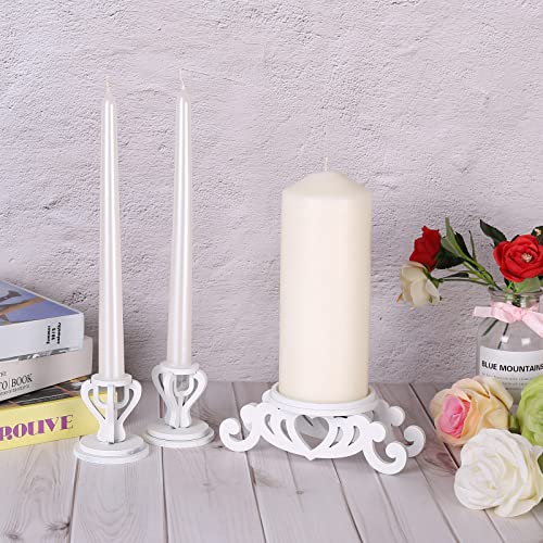 Rozrety Unity Candle Holder - Unity Candles Stand for Wedding Ceremony Set - Pillar Taper Candle Holders for Weddings Centerpiece Decoration,Bridal Shower (Candles not Include) - Image 5