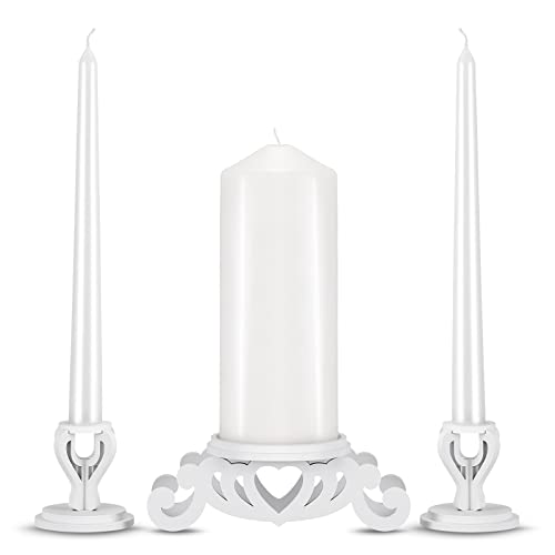 Rozrety Unity Candle Holder - Unity Candles Stand for Wedding Ceremony Set - Pillar Taper Candle Holders for Weddings Centerpiece Decoration,Bridal Shower (Candles not Include) - Image 1