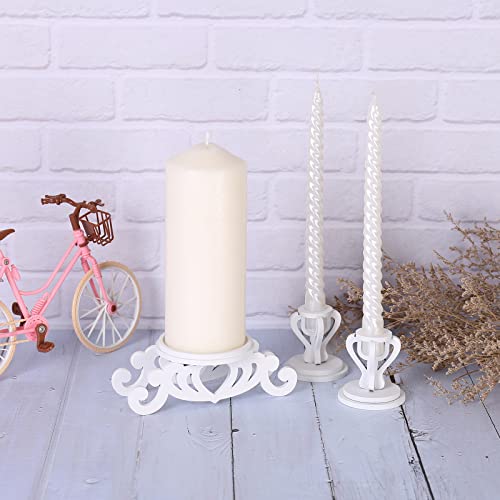 Rozrety Unity Candle Holder - Unity Candles Stand for Wedding Ceremony Set - Pillar Taper Candle Holders for Weddings Centerpiece Decoration,Bridal Shower (Candles not Include) - Image 3