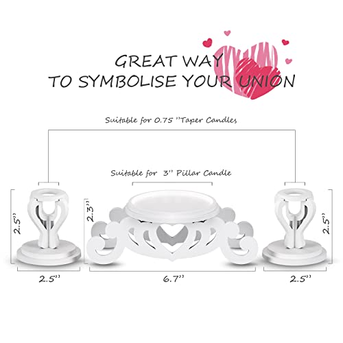 Rozrety Unity Candle Holder - Unity Candles Stand for Wedding Ceremony Set - Pillar Taper Candle Holders for Weddings Centerpiece Decoration,Bridal Shower (Candles not Include) - Image 2