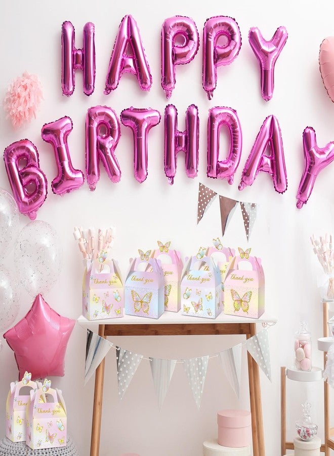 Nezyo Butterfly Party Favor Treat Boxes, Pink and Purple Butterfly Floral Goodie Gable Candy Box Paper Gift Box for Birthday Party Supplies Baby Shower Wedding Party(24 Pcs, Vivid Style) - Image 4