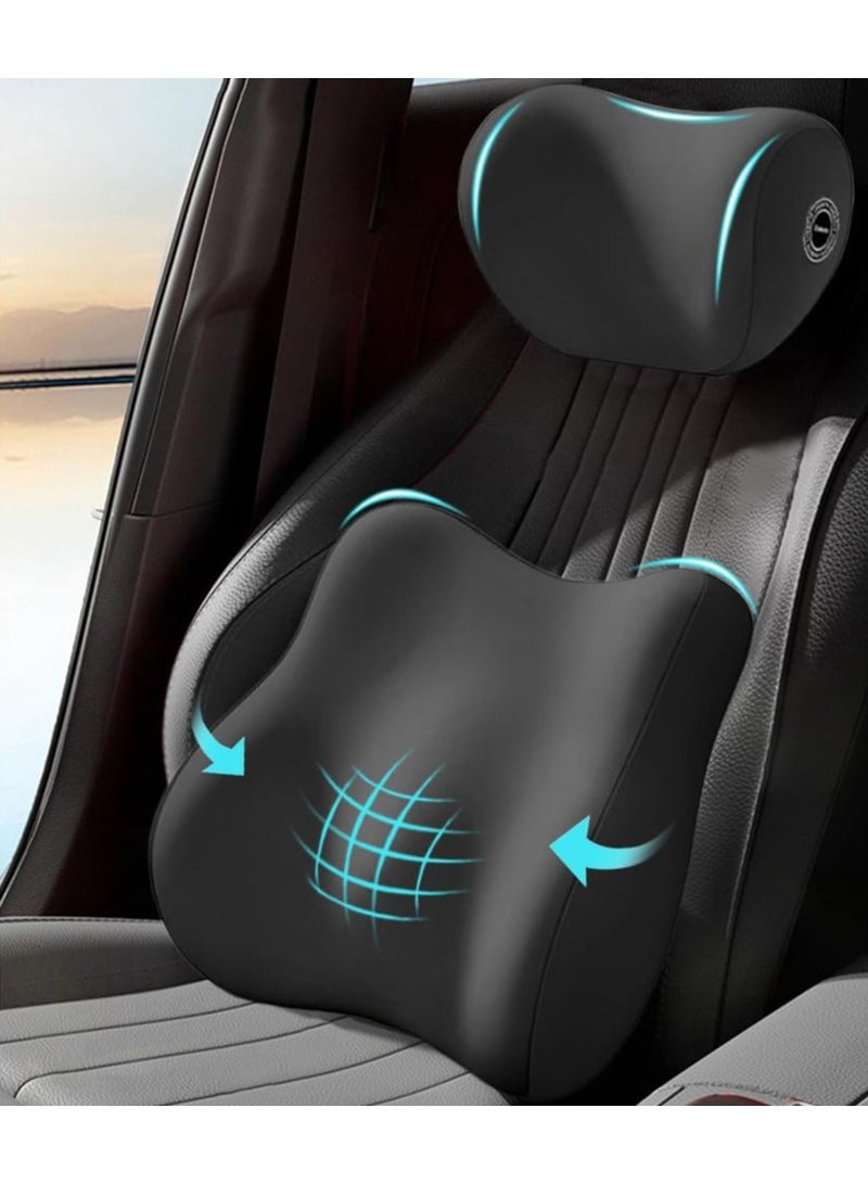 Generic Car Seat Headrest and Lumbar Support kit, Ergonomic Memory Foam Neck Pillow and Back Cushion for Drivers, Suitable for Car/Office Chair/Gaming Chai  - Image 1