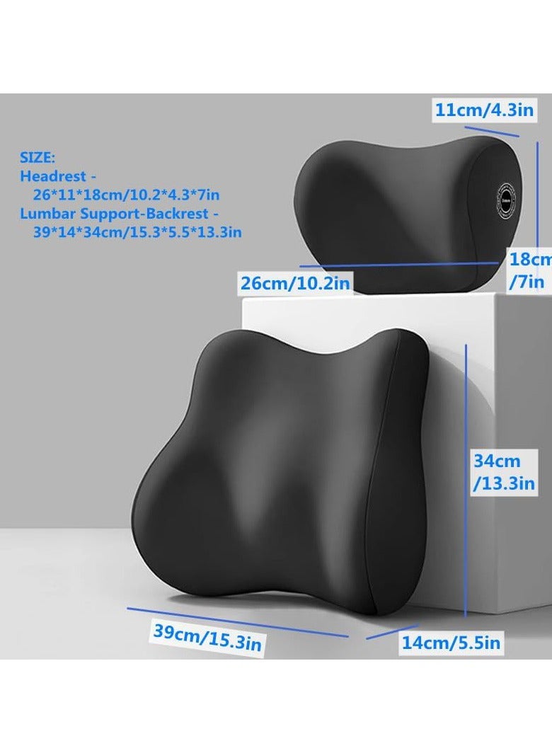 Generic Car Seat Headrest and Lumbar Support kit, Ergonomic Memory Foam Neck Pillow and Back Cushion for Drivers, Suitable for Car/Office Chair/Gaming Chai  - Image 2