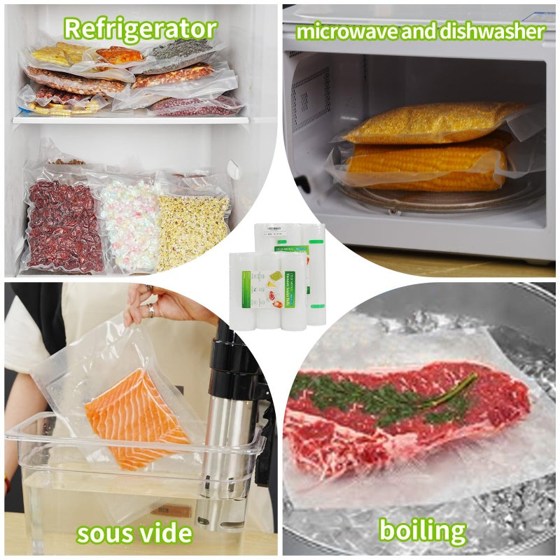L'ELEF MISTICO Vacuum Sealer Bags for Food, 11''X20' (3 Rolls) BPA Free Food Saver Bags for Sealer, Customized Size Vacuum Storage Bags for Sous Vide or Meal Prep - Image 4