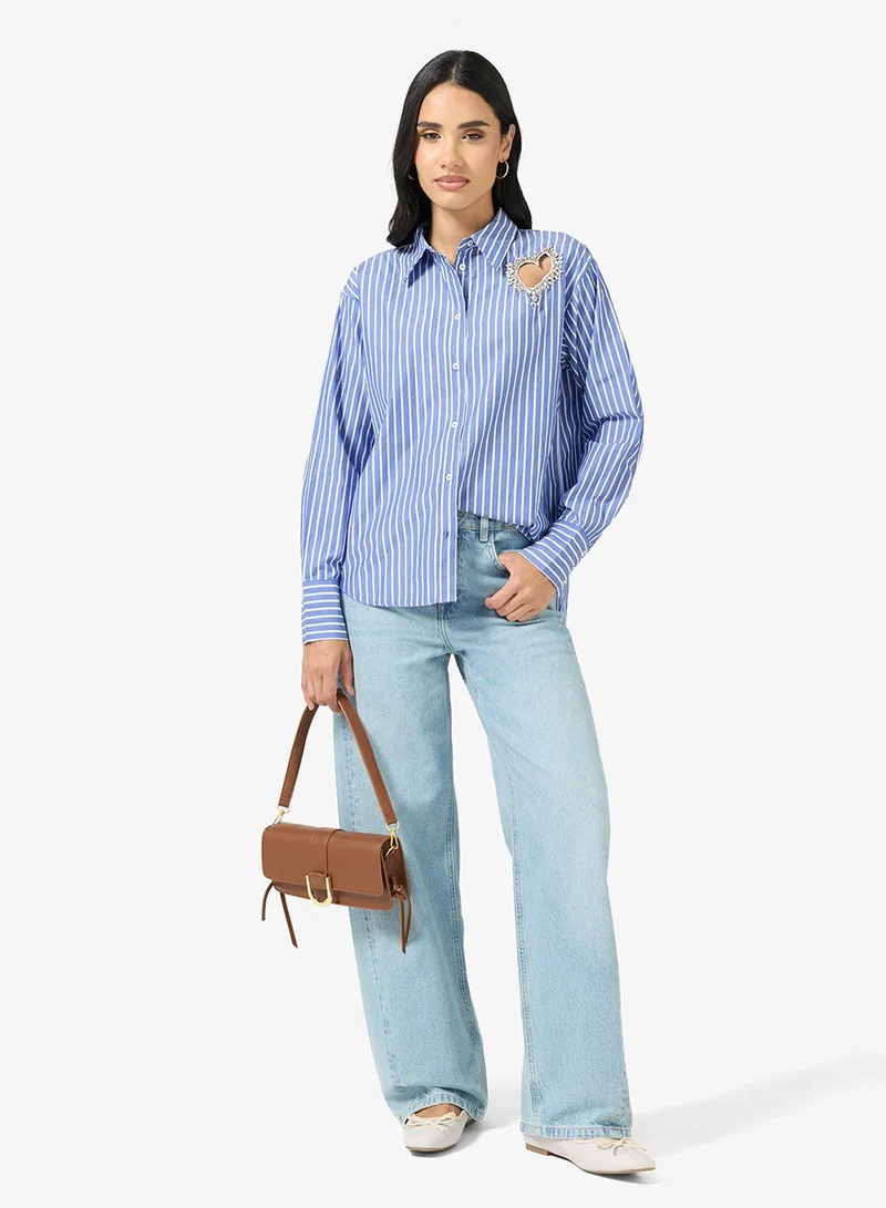 ONLY  Heart Emblished Long Sleeve Shirt for Women | Best Price UAE