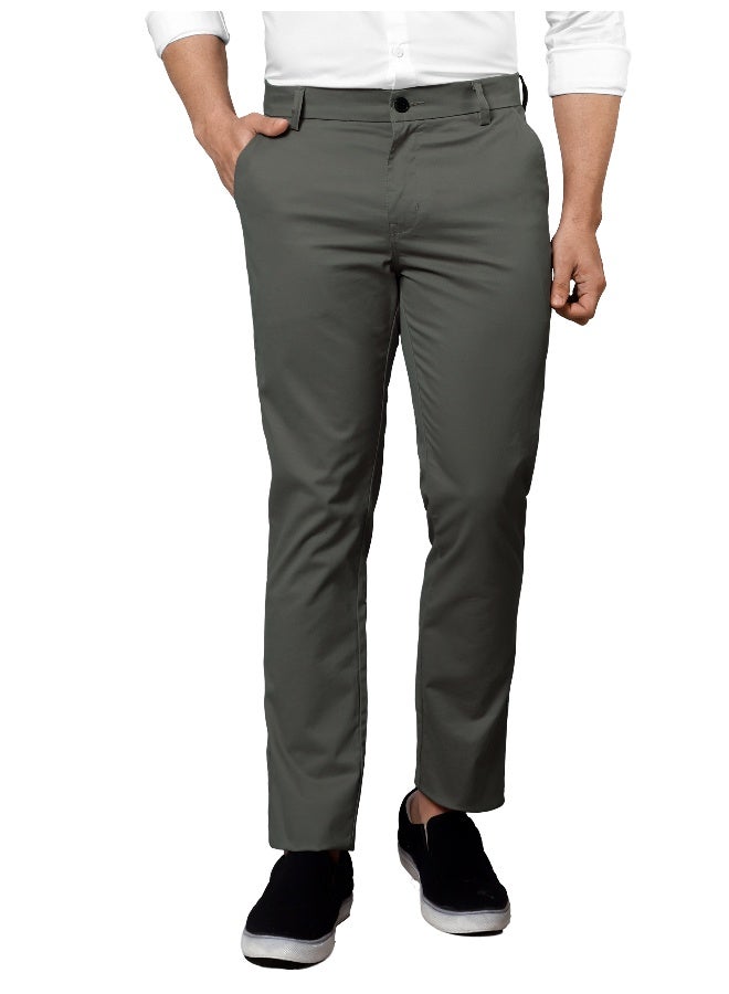 Beyoung BEYOUNG Men's Regular Soild Casual Dark Grey Chinos for Men  - Image 4