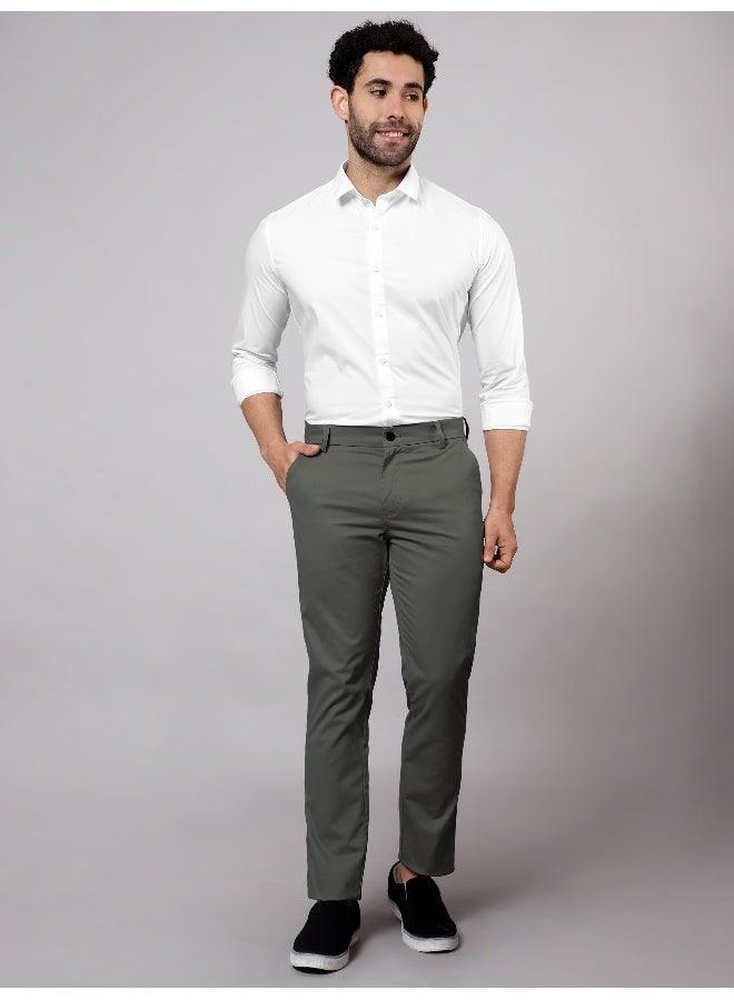 Beyoung BEYOUNG Men's Regular Soild Casual Dark Grey Chinos for Men  - Image 5