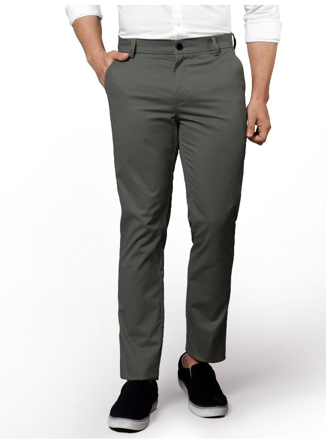 Beyoung BEYOUNG Men's Regular Soild Casual Dark Grey Chinos for Men  - Image 1