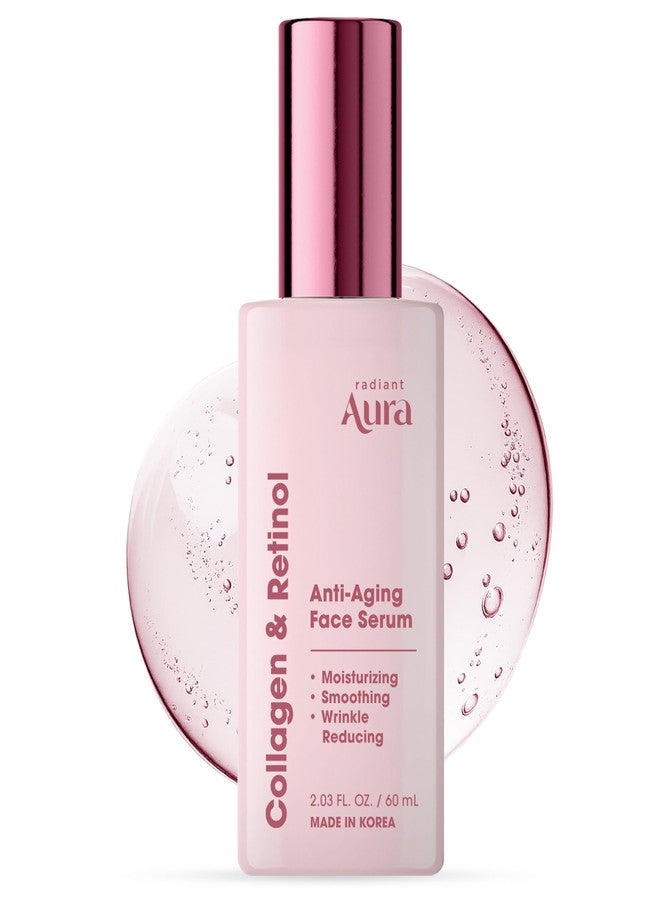 Radiant Aura Collagen & Retinol Face Serum - Dermatologist Tested Korean Anti-Aging Solution for Wrinkles & Dark Spots - Premium Skin Repair Formula for Deep Hydration & Rejuvenation - 2 fl oz - Image 1