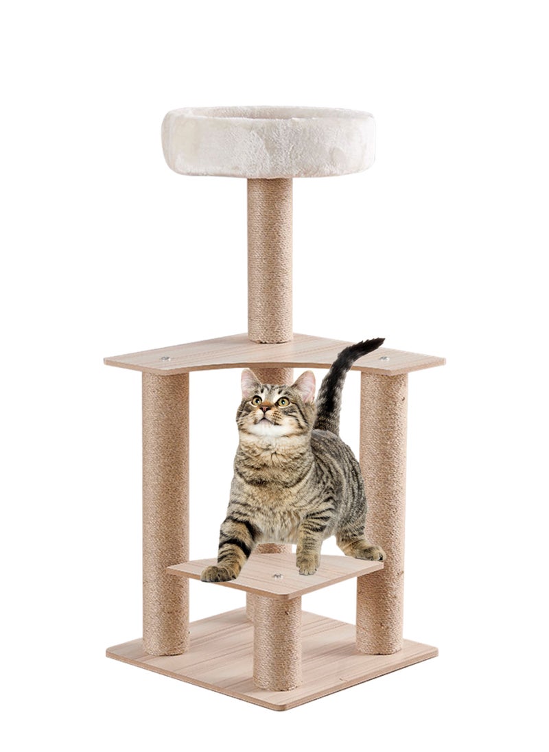 Kidle Cat Climbing Frame Cat Tree Cat House Cat Tower Activity Center Condo Cat Scratch Covered with Sisal Pet Condo Furniture for Kittens  - Image 1
