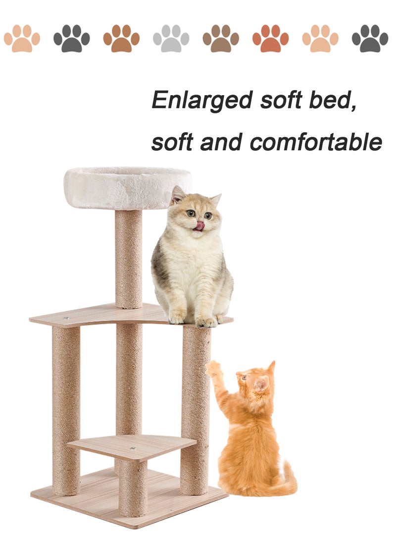 Kidle Cat Climbing Frame Cat Tree Cat House Cat Tower Activity Center Condo Cat Scratch Covered with Sisal Pet Condo Furniture for Kittens  - Image 4
